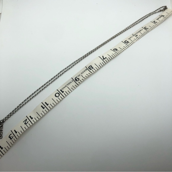 VTG Sterling Silver Crystal Filigree Affixed Pendant Rolo Necklace 28” + 1.1” - Picture 5 of 7